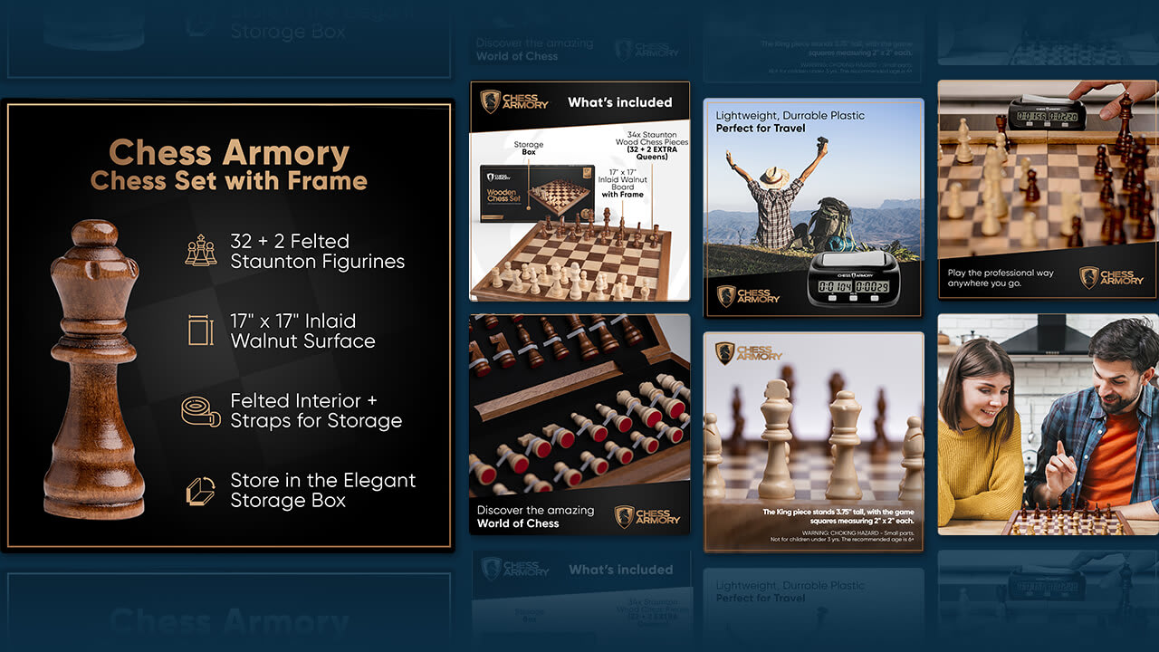 After image: Chess Armory Set: Premium chess set displayed with a compelling listing design for stronger search performance.